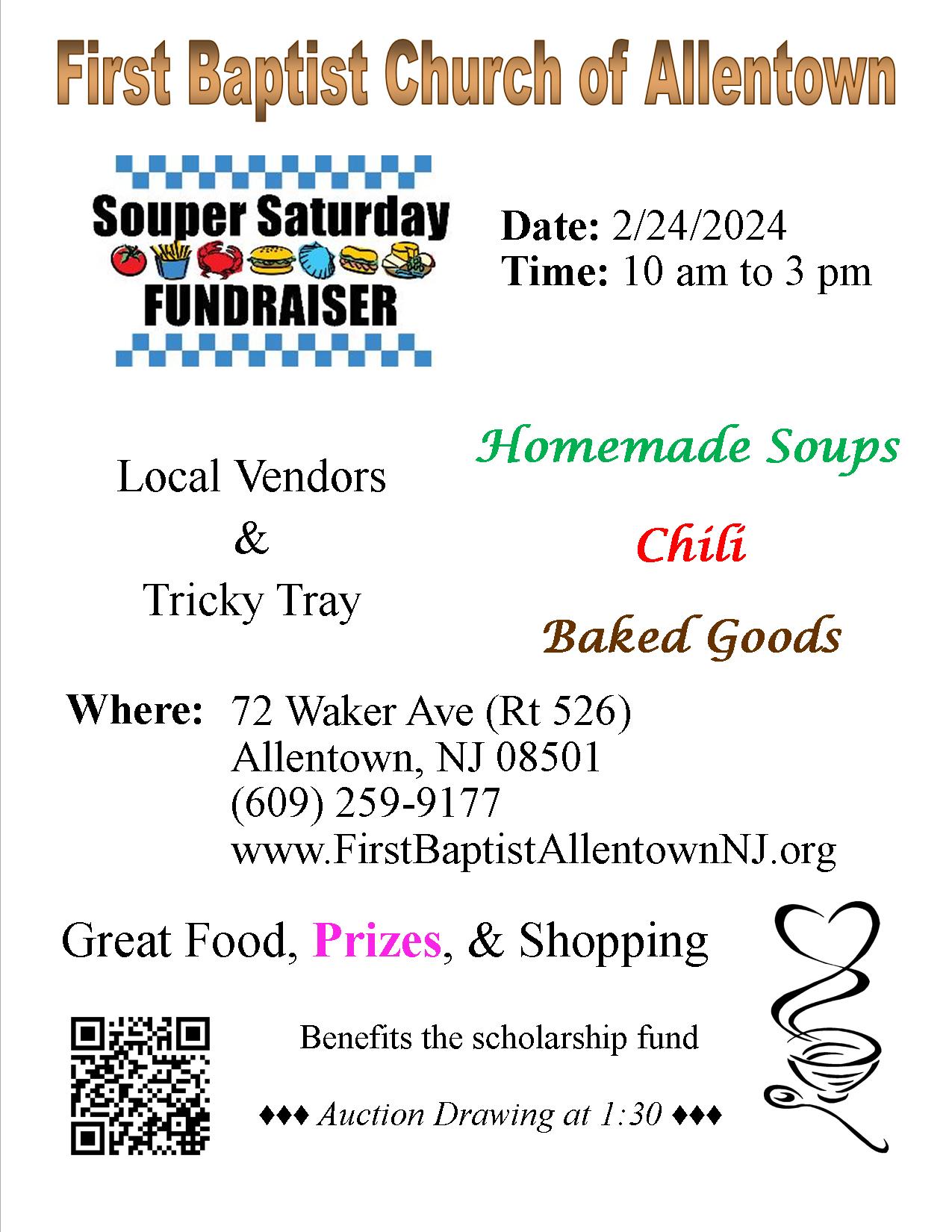 Souper Saturday - February 24, 2024, 10am - 3pm